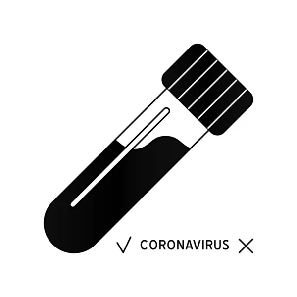 Covid Pcr病毒测试载体图标 医学实验室分析概述标志 象形文字网页设计是一个孤立的例证 Dna实验室抹布包 — 图库矢量图片