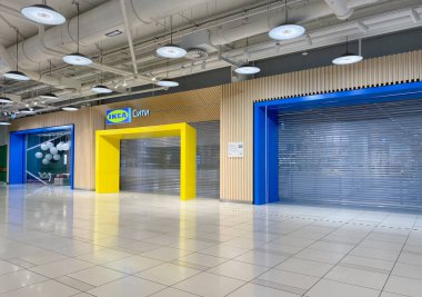 Moskova, Rusya, Mart 2022: Ikea Rusya 'da çalışmaları askıya aldı. Dükkanlar kapalı..
