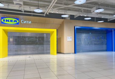 Moskova, Rusya, Mart 2022: Ikea Rusya 'da çalışmaları askıya aldı. Dükkanlar kapalı..