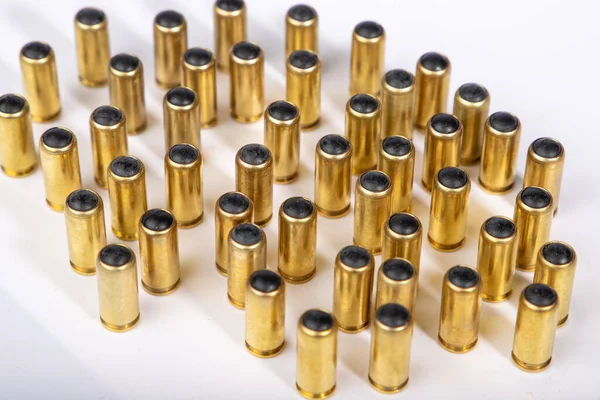 Cartridges Traumatic Rubber Bullets Background Many Bullets — Fotografia de Stock