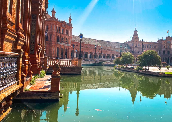 Sevilla Spanien 2021 Sevilla Plaza Espana Andalusien Spanien Ett Torg — Stockfoto