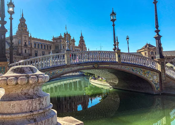 Sevilla Spanien 2021 Sevilla Plaza Espana Andalusien Spanien Ett Torg — Stockfoto