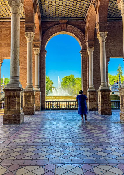 Seville Spain 2021 Seville Sevilla Plaza Espana Andalusia Spain Square — Stock Photo, Image