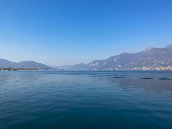 Bergamo Italien 2022 Blick Auf Den Iseosee Den Viertgrößten See — Stockfoto