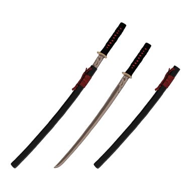 Japon Katana Kılıç Çizgi Filmi Çizim Vektörü