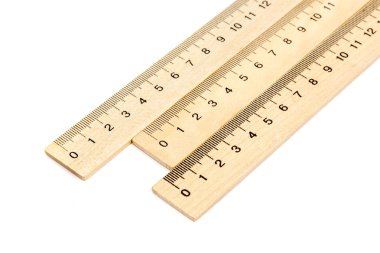 Wooden ruler on white background clipart