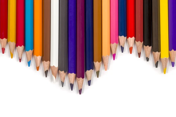 Set of colored pencils in wave shape — Stock Photo, Image