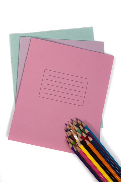 Notebook with set pencil — Stock Photo, Image