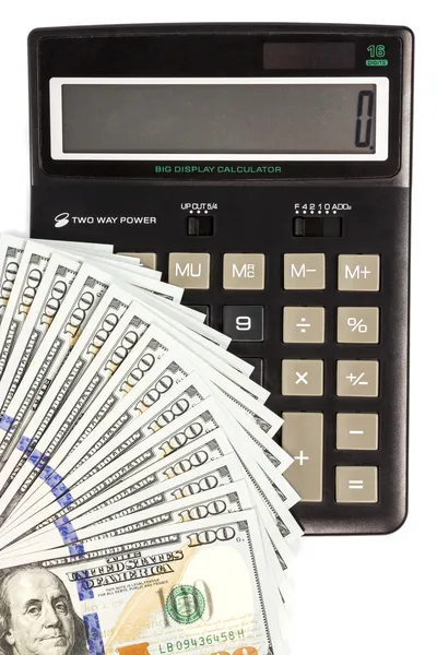 Dollars banknotes and calculator — Stock Photo, Image