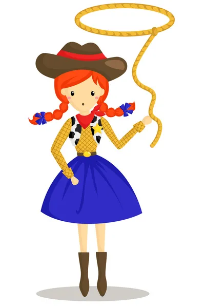 Vaquero chica — Vector de stock