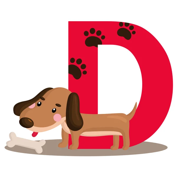 Alfabetet d för hund — Stock vektor