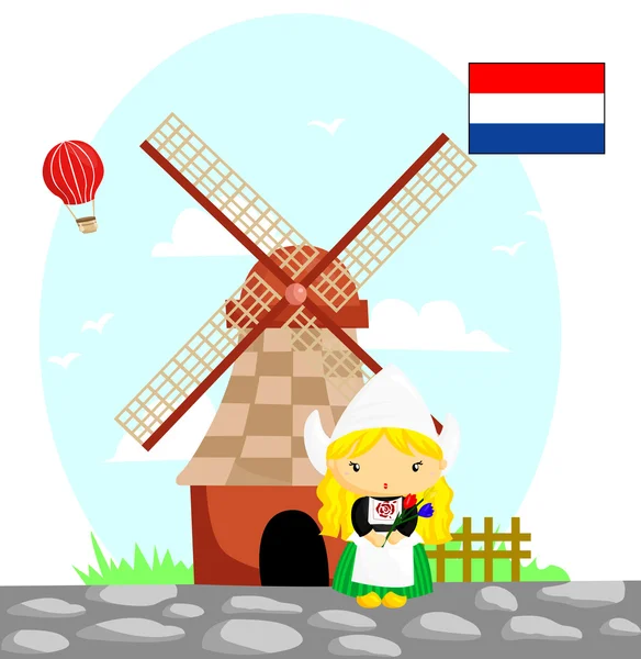 Drapeau et culture néerlandais — Image vectorielle