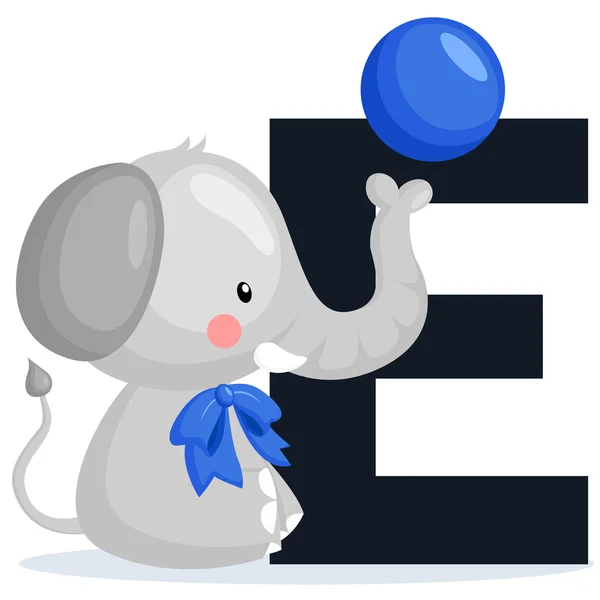 Alfabeto E para Elefante — Archivo Imágenes Vectoriales