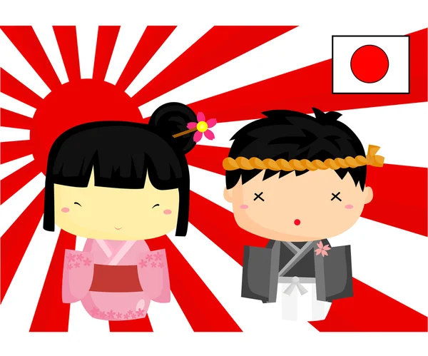 Japan kultur och flagga — Stock vektor
