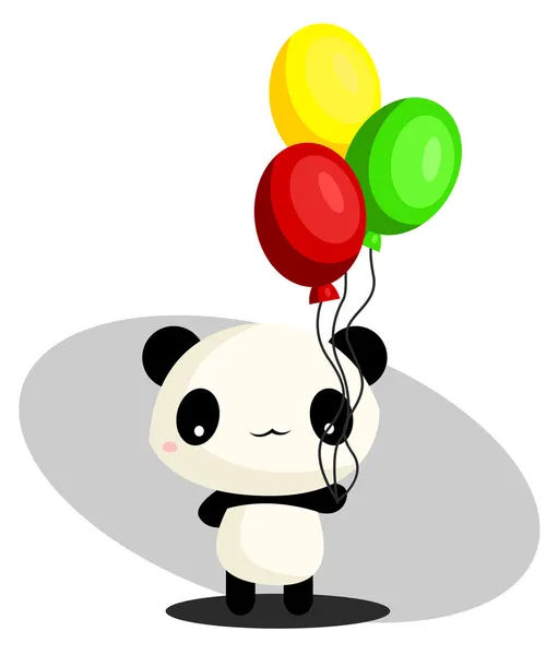 Panda et ballon — Image vectorielle