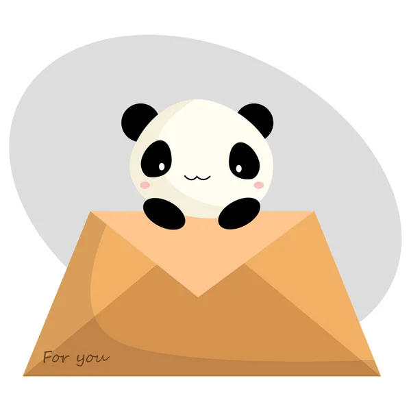 Panda et lettre — Image vectorielle