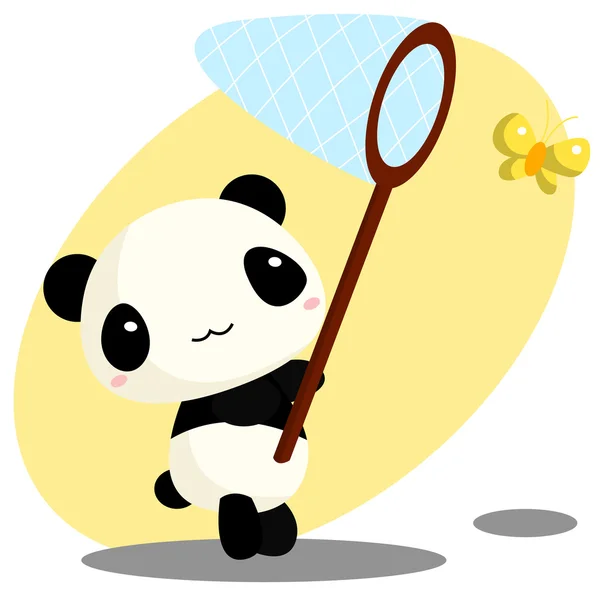 Panda et Net — Image vectorielle