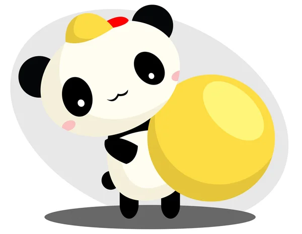 Panda jouant à la balle — Image vectorielle