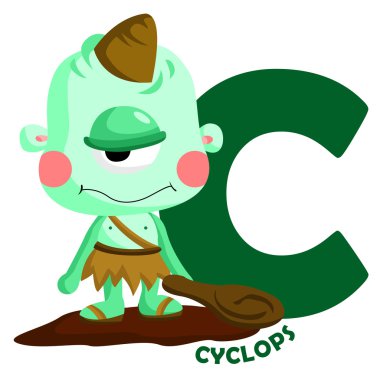 C for Cyclops clipart