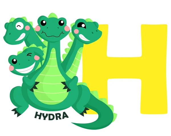 H สําหรับ Hydra — ภาพเวกเตอร์สต็อก