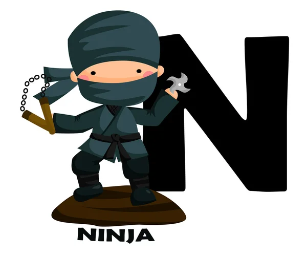 N para Ninja —  Vetores de Stock