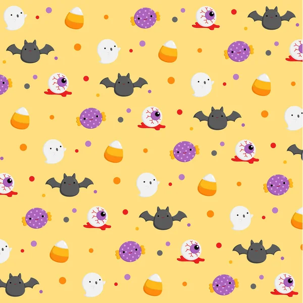 Ein Vektor Von Niedlichen Und Einfachen Halloween Muster Hintergrund — Stockvektor