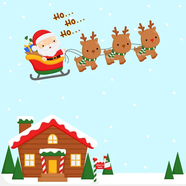 Vektor Roztomilý Jednoduchý Santa Vánoční Sezóně Pozadí — Stockový vektor