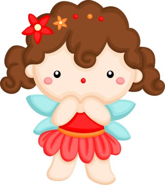 a vector of a cute forest fairy