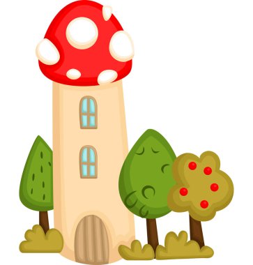 a vector of a tower made from mushroom
