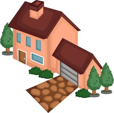 bir aile için bir evin vektörü