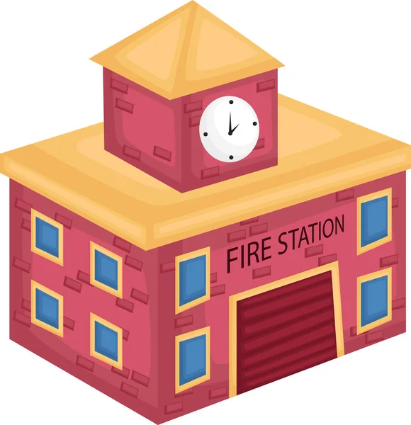 Вектор Здания Пожарной Станции — стоковый вектор