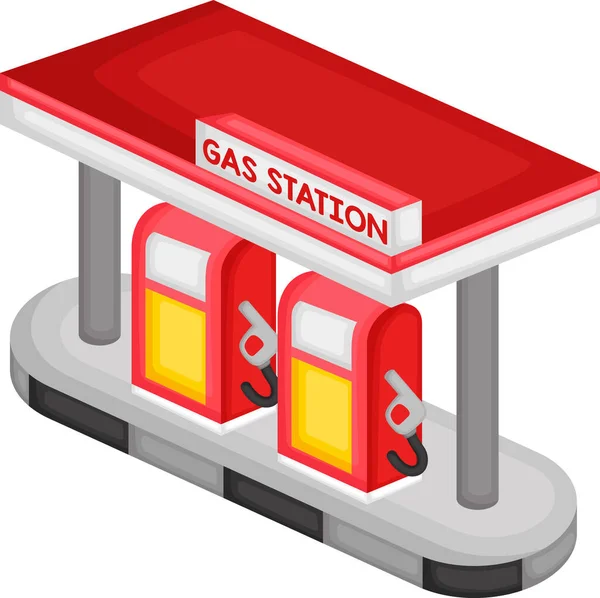 Een Vector Van Een Benzinestation — Stockvector