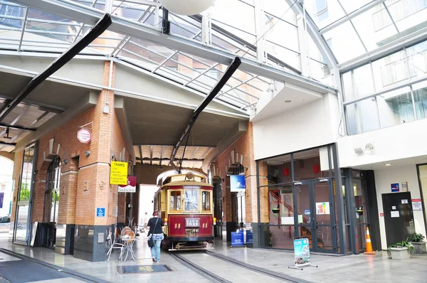 Vintage Tramwaje Hop Hop Przywilejów Kilku Miejscach Nowej Zelandii Dniu — Zdjęcie stockowe