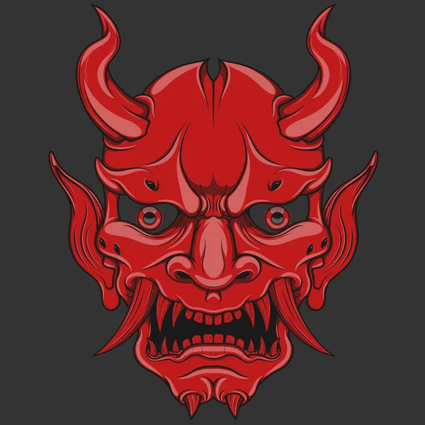 Vector Illustratie Hannya Kabuki Masker Japanse Oni Demon — Stockvector