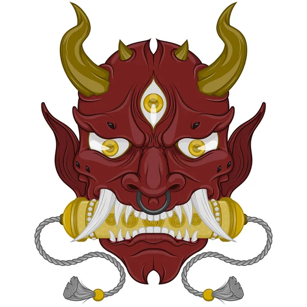 Векторная Иллюстрация Hannya Kabuki Mask Japanese Oni Demon — стоковый вектор