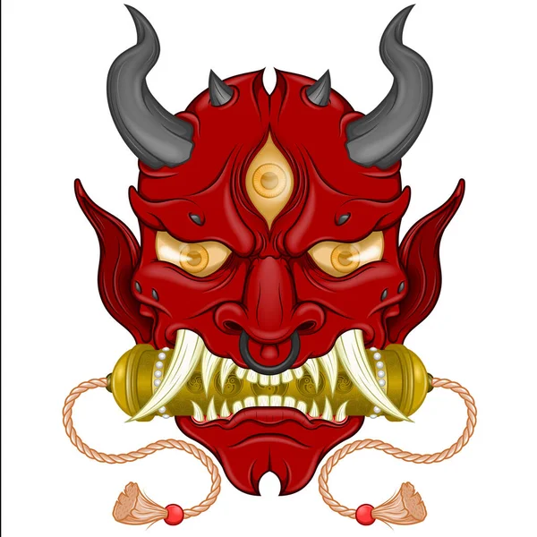 Vektorillustration Hannya Kabuki Maske Japanischer Oni Dämon — Stockvektor