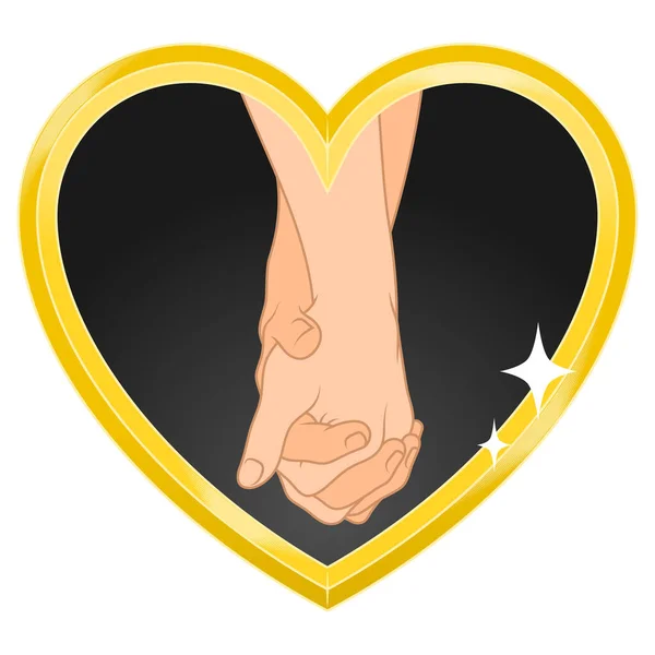 Diseño Vectorial Dos Brazos Dentro Corazón Pareja Cogida Mano Dentro — Vector de stock