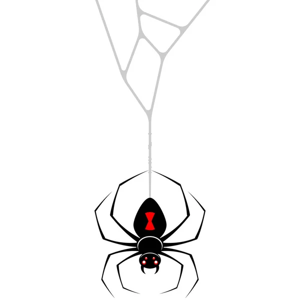 Black Widow Spider Vector Design Spider Latrodectus Mactans Arachnid Coweb — ストックベクタ