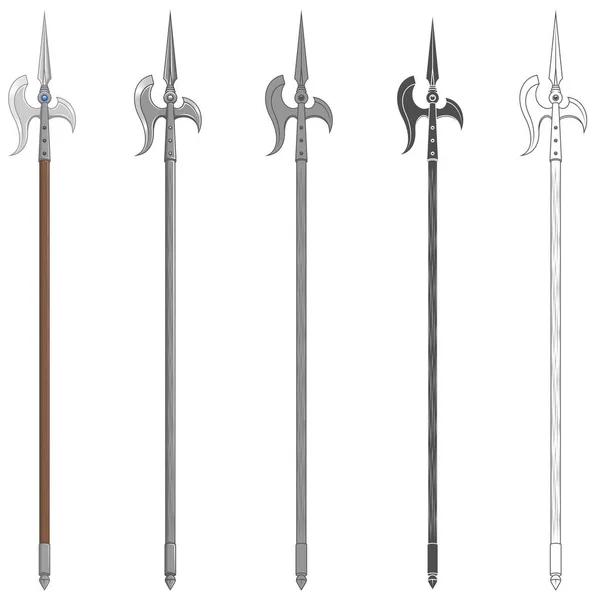 Halberd Vector Design Weapon Used Middle Ages — Stok Vektör