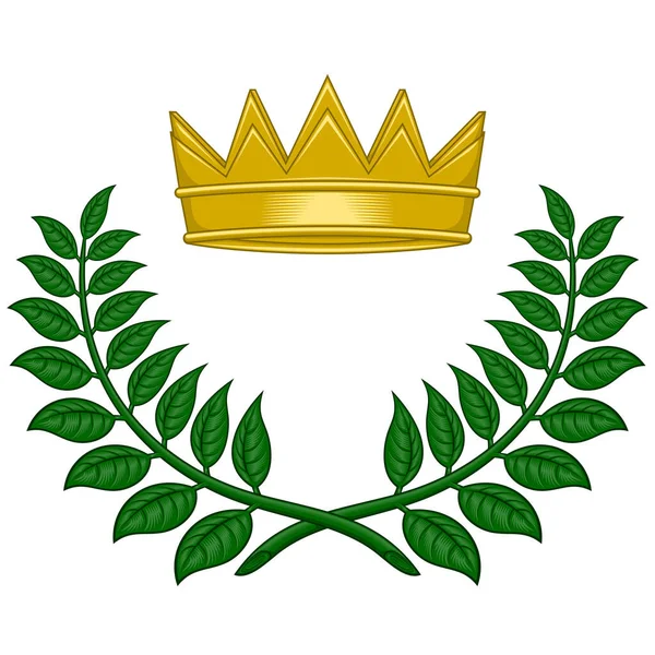 Laurel Wreath Vector Design Royal Crown Crowns Award Winners — Vetor de Stock