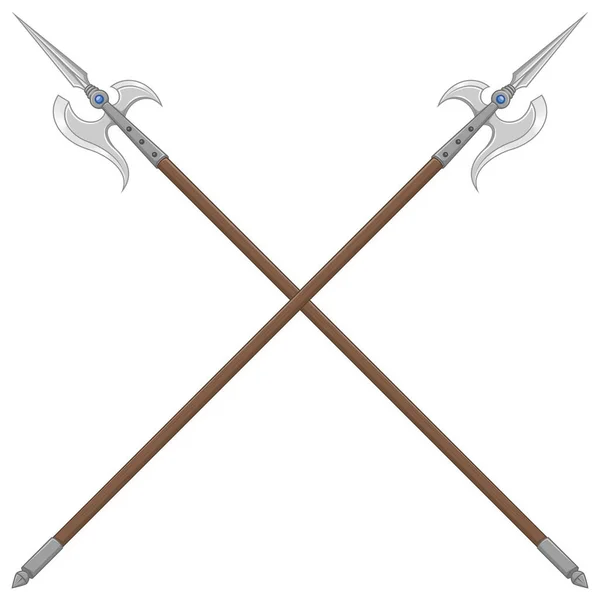 Halberd vektör tasarımı, orta çağda kullanılan silah