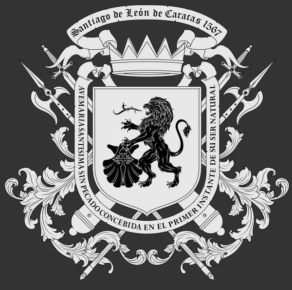Герб Города Каракас Венесуэлы — стоковый вектор