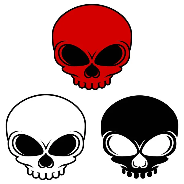 Skull Vector Design Cartoon Style — ストックベクタ