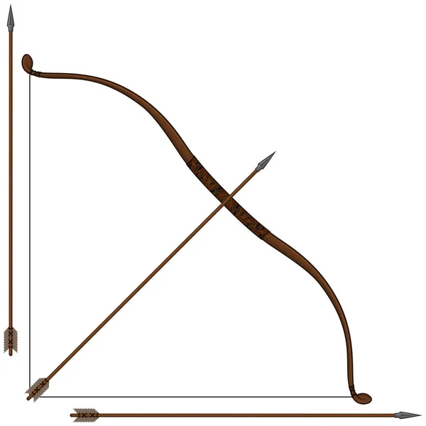 Archery Kit Vector Design Target Shooting Bow Arrow Quiver Illustration — Vetor de Stock