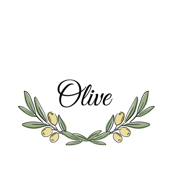 Векторний декоративний вінок оливкова гілка.Для етикеток, упаковки — стоковий вектор