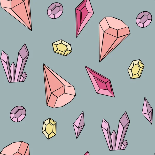 Patrón Sin Costuras Diamantes Boho Ilustración Colorida Para Textiles Tela — Vector de stock