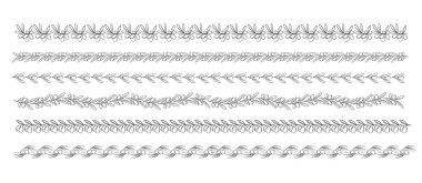 El yapımı elementler - zeytin meyveleri, dallar, yapraklar ve çiçeklerle sınırlar ve dekorasyonlar.