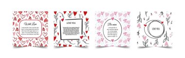 Düğün, evlilik, tarihi kaydet, bebek partisi, gelin, doğum günü, sevgililer günü. Sevimli sevgililer günü kartı çizimi vektör tasarımı.