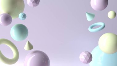 Kabarcık partili 3 boyutlu pembe arkaplan dokusu. Ürün görüntüleme, arkaplan, web sitesi afişi için gerçekçi 3D görüntüleme. Pastel renkli balonlardan oluşan parlak küreli minimal model..