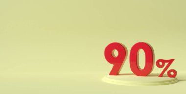 90 'a kadar indirimli mega satış, yaratıcı poster, afiş ya da el ilanı tasarımı, metin için 3D basım arkaplanı